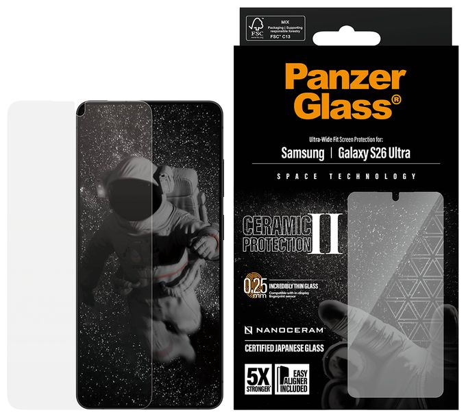 Klare Bildschirmschutzfolie Gehärtetes Glas, Polyethylenterephthalat, Silikon für  Samsung Samsung - Galaxy S26 Ultra Kratzresistent, Schockresistent 51433 Ceramic 