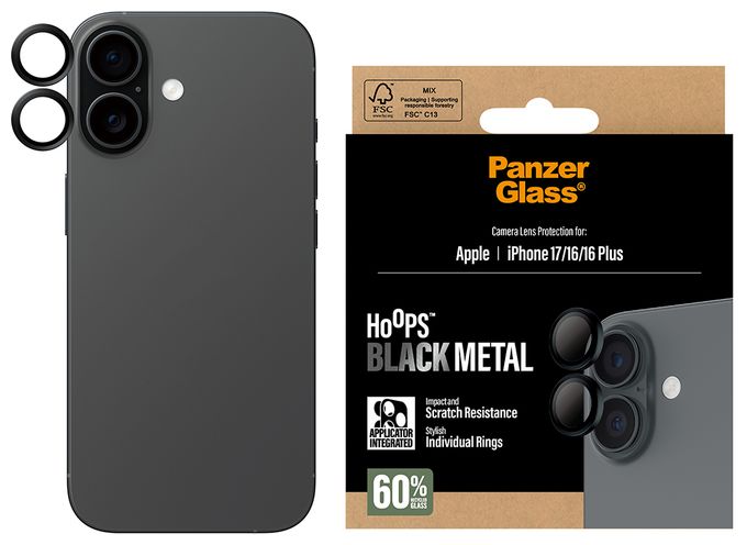 Klare Bildschirmschutzfolie Gehärtetes Glas, Silikon für  Apple Apple - iPhone 17, Apple - iPhone 16, Apple - iPhone 16 Plus Kratzresistent, Schockresistent 55024 Hoops 