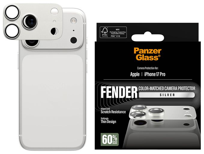 Klare Bildschirmschutzfolie Silikon für  Apple Apple - iPhone 17 Pro Kratzresistent, Schockresistent 59749 Fender Kameraschutz 