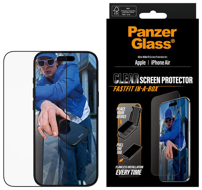 Klare Bildschirmschutzfolie Gehärtetes Glas, Polyethylenterephthalat, Silikon für  Apple Apple - iPhone Air Kratzresistent, Schockresistent 63006 