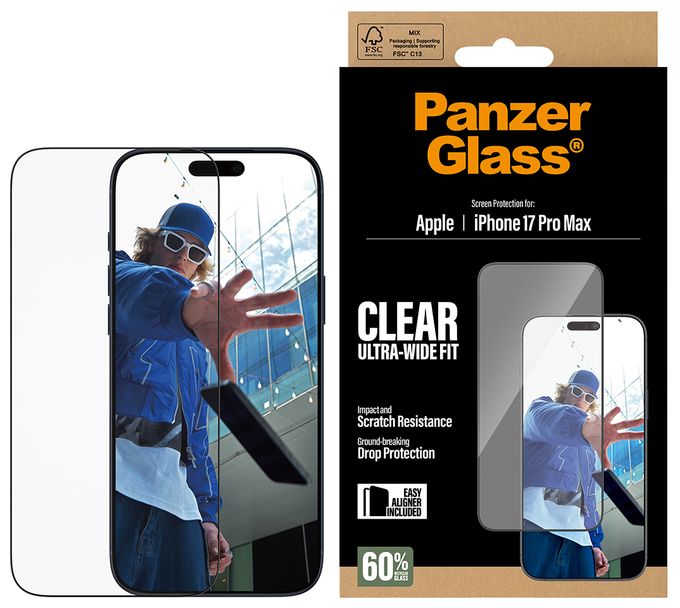 Klare Bildschirmschutzfolie Gehärtetes Glas, Polyethylenterephthalat, Silikon für  Apple Apple - iPhone 17 Pro Max Kratzresistent, Schockresistent 66497 