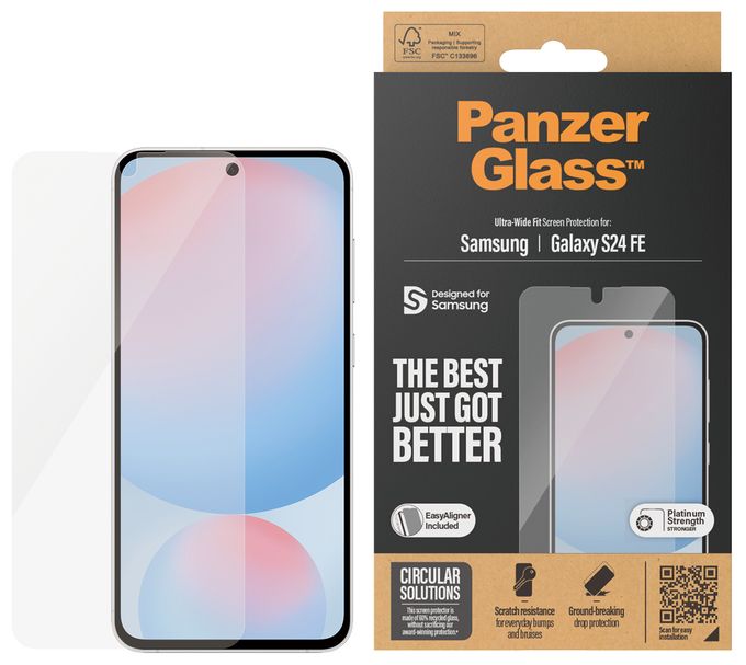 Klare Bildschirmschutzfolie Gehärtetes Glas, Polyethylenterephthalat, Silikon für  Samsung Samsung - Galaxy S24 FE 5G Kratzresistent, Schockresistent 7378 Screen Protector 