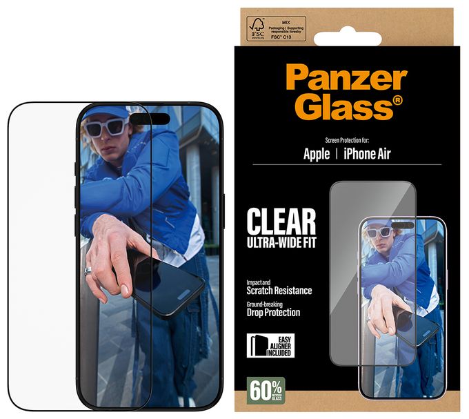 Klare Bildschirmschutzfolie Gehärtetes Glas, Polyethylenterephthalat, Silikon für  Apple Apple - iPhone Air Kratzresistent, Schockresistent 76830 