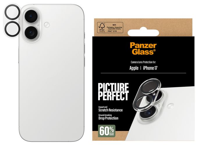 Klare Bildschirmschutzfolie Gehärtetes Glas, Silikon für  Apple Apple - iPhone 17 Kratzresistent, Schockresistent 94117 PicturePerfect Kameraschutz 