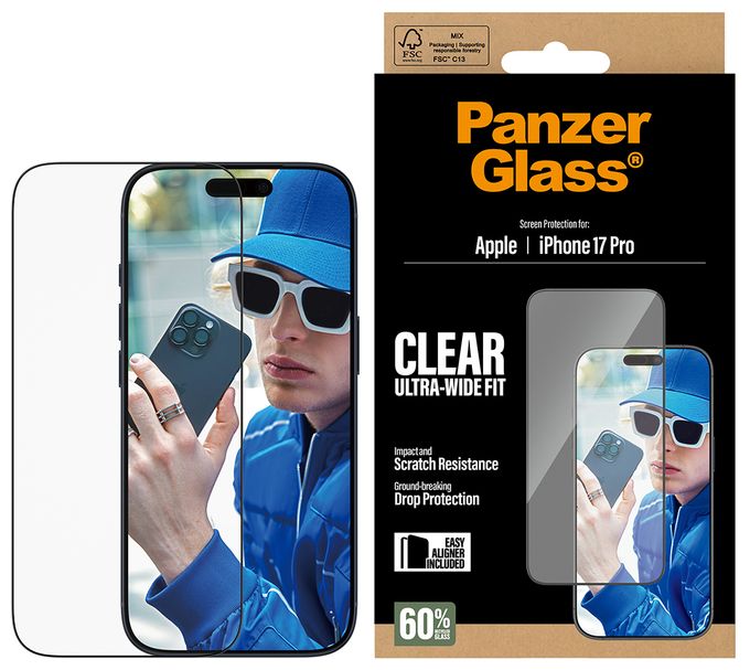 Klare Bildschirmschutzfolie Gehärtetes Glas, Polyethylenterephthalat, Silikon für  Apple Apple - iPhone 17 Pro Kratzresistent, Schockresistent 99748 