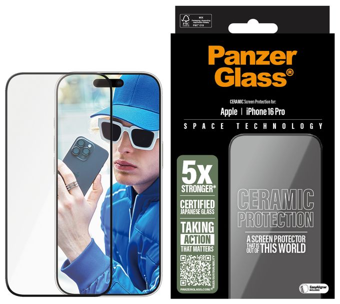 Klare Bildschirmschutzfolie Gehärtetes Glas, Polyethylenterephthalat, Silikon für  Apple Apple - iPhone 16 Pro Kratzresistent, Schockresistent Ceramic Displayschutz 