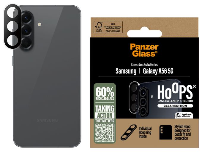 Klare Bildschirmschutzfolie Gehärtetes Glas, Silikon für  Samsung Samsung - Galaxy A56 5G Kratzresistent, Schockresistent Hoops Camera Lens Protection 