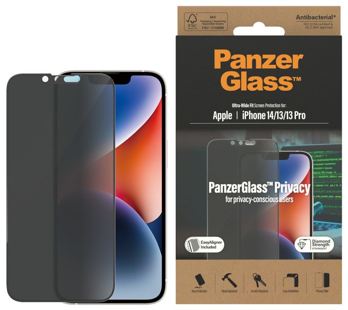 Klare Bildschirmschutzfolie Gehärtetes Glas, Polyethylenterephthalat, Silikon für  Apple Apple - iPhone 14, Apple - iPhone 13, Apple - iPhone 13 Pro Kratzresistent, Schockresistent, Antibakteriell P2783 