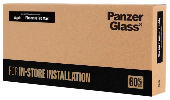 PanzerGlass® 2-Way Privacy Displayschutz iPhone 18 Pro Max | Ultra-Wide Fit für FASTFIT Installationsmaschine | 10 pcs 