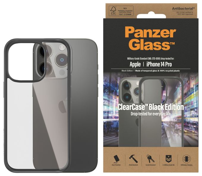 PanzerGlass® ClearCase Apple iPhone 14 Pro | Schwarz 