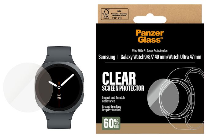 PanzerGlass® Displayschutz Samsung Galaxy Watch9 40mm | Watch8 40mm | Watch Ultra 47mm | Watch7 40mm 