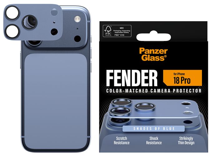 PanzerGlass® Fender Kameraschutz Shades of Blue iPhone 18 Pro 