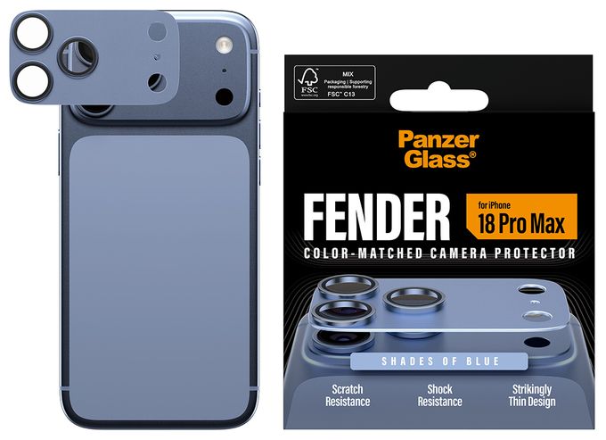 PanzerGlass® Fender Kameraschutz Shades of Blue iPhone 18 Pro Max 