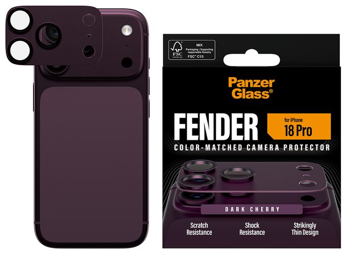 PanzerGlass® Fender Kameraschutz Dark Cherry iPhone 18 Pro 