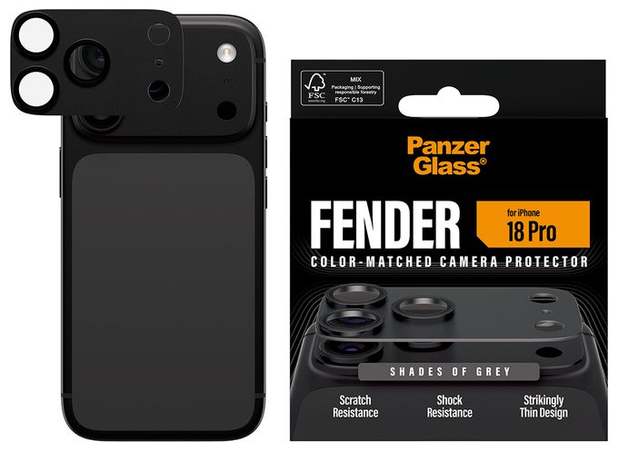 PanzerGlass® Fender Kameraschutz Shades of Grey iPhone 18 Pro 