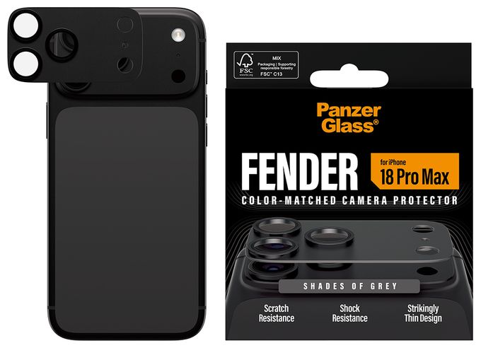 PanzerGlass® Fender Kameraschutz Shades of Grey iPhone 18 Pro Max 