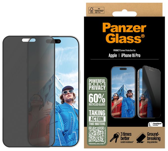 Klare Bildschirmschutzfolie Gehärtetes Glas, Polyethylenterephthalat, Silikon für  Apple Apple - iPhone 16 Pro Kratzresistent, Schockresistent Privacy Displayschutz 