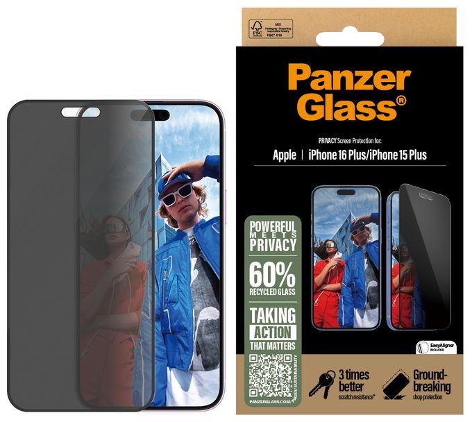 Klare Bildschirmschutzfolie Gehärtetes Glas, Polyethylenterephthalat, Silikon für  Apple Apple - iPhone 16 Plus, Apple - iPhone 15 Plus Kratzresistent, Schockresistent Privacy Displayschutz 