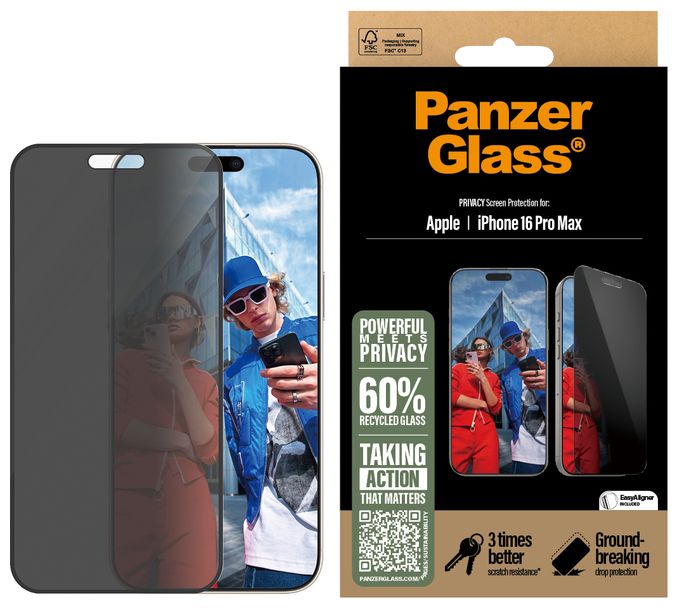 Klare Bildschirmschutzfolie Gehärtetes Glas, Polyethylenterephthalat, Silikon für  Apple Apple - iPhone 16 Pro Max Kratzresistent, Schockresistent Privacy Displayschutz 