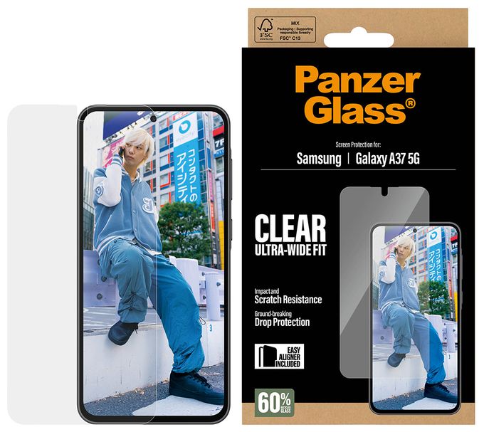 Klare Bildschirmschutzfolie Gehärtetes Glas, Polyethylenterephthalat, Silikon für  Samsung Galaxy A37 Kratzresistent, Schockresistent Ultra-Wide Fit 
