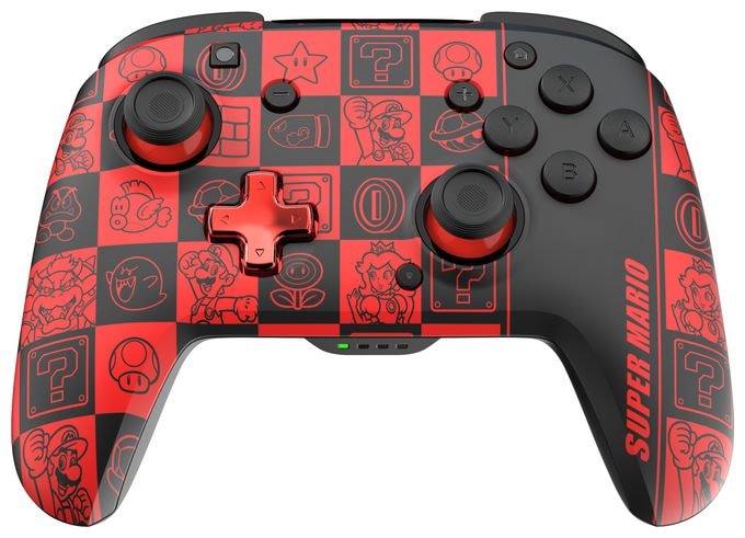 Analog / Digital Gamepad für Nintendo Switch, Nintendo Switch OLED  Rematch Glow Super Mario Super Icons (Schwarz, Grün, Rot) 
