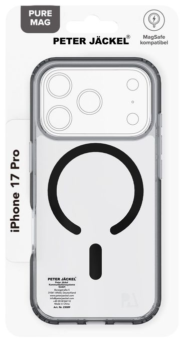 Cover für Apple iPhone 17 Pro (Schwarz, Transparent) 23089 Back Cover Pure Mag 