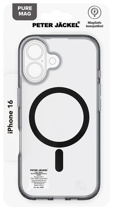 Cover für Apple iPhone 16 (Schwarz, Transparent) 23091 