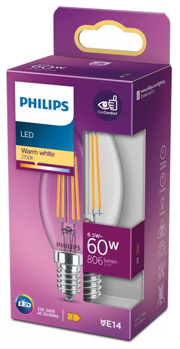 LED Lampe Kerze E14 EEK: E 806 lm Warmweiß (2700K) entspricht 60 W 8718699762193 