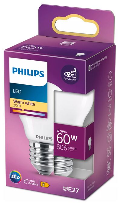 LED Lampe Lüsterkolben E27 EEK: E 806 lm Warmweiß (2700K) entspricht 60 W 8718699762858 