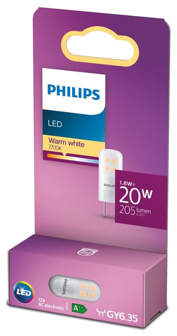 LED Lampe Stiftsockel GY6.35 EEK: F 205 lm Warmweiß (2700K) entspricht 20 W 8718699767914 