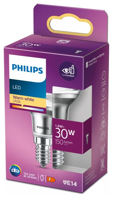 LED Lampe Reflektor E14 EEK: F 150 lm Warmweiß (2700K) entspricht 30 W 8718699773755 