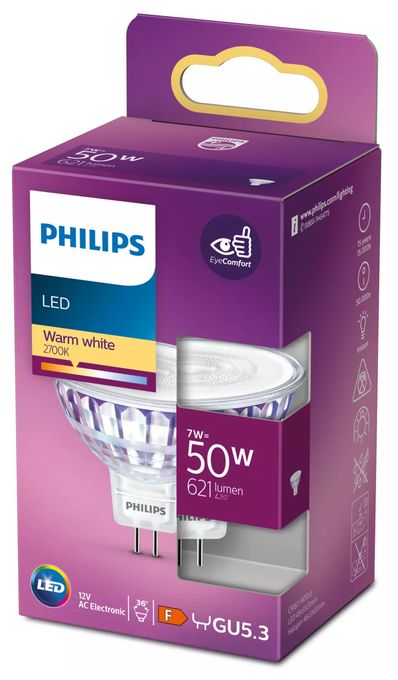 LED Lampe Punkt GU5.3 EEK: F 621 lm Warmweiß (2700K) entspricht 50 W 8718699773977 