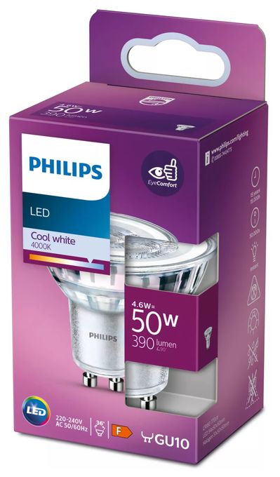 LED Lampe Reflektor GU10 EEK: F 390 lm Neutralweiß (4000K) entspricht 50 W 8718699774196 