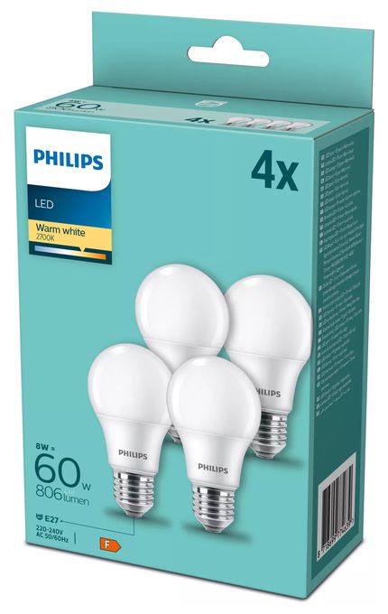 LED Lampe Tropfen E27 EEK: F 806 lm Warmweiß (2700K) entspricht 60 W 8718699774639 