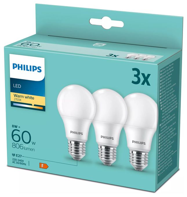 LED Lampe Tropfen E27 EEK: F 806 lm Warmweiß (2700K) entspricht 60 W 8718699775490 