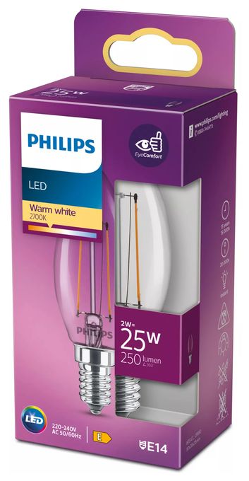 LED Lampe Kerze E14 EEK: E 250 lm Warmweiß (2700K) entspricht 25 W 8718699777531 