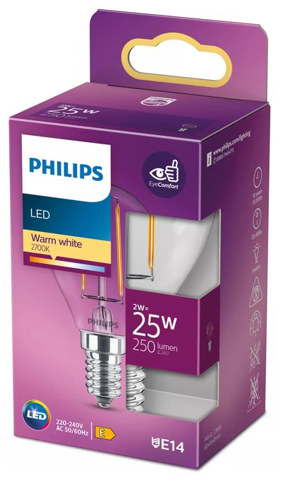 LED Lampe Lüsterkolben E14 EEK: E 250 lm Warmweiß (2700K) entspricht 25 W 8718699777555 