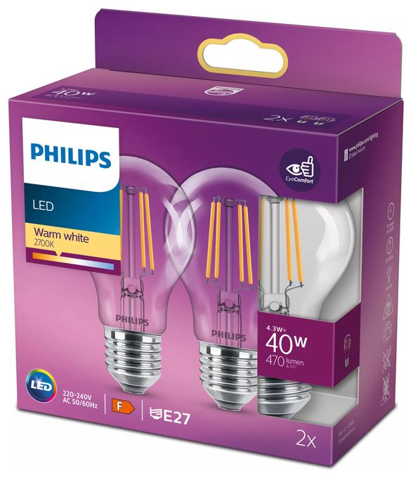 LED Lampe Tropfen E27 EEK: F 470 lm Warmweiß (2700K) entspricht 40 W 8718699777593 