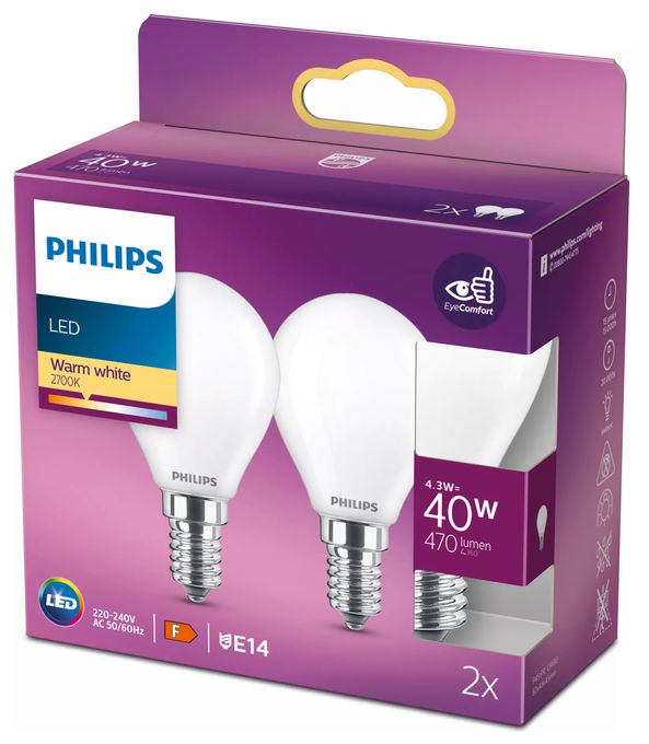 LED Lampe Lüsterkolben E14 EEK: F 470 lm Warmweiß (2700K) entspricht 40 W 8718699777715 