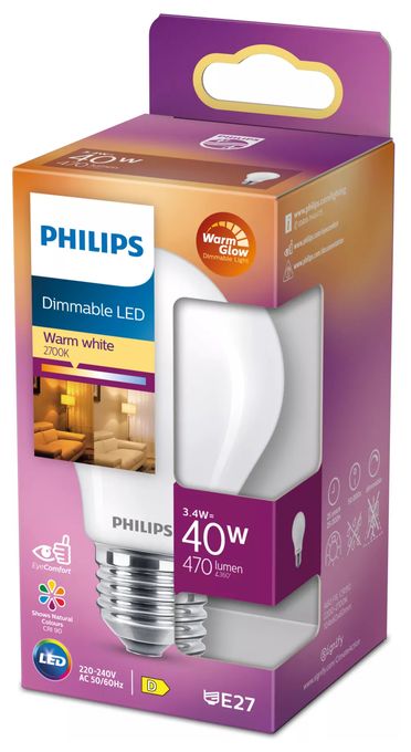 LED Lampe Tropfen E27 EEK: D 470 lm entspricht 40 W Dimmbar 8719514323773 