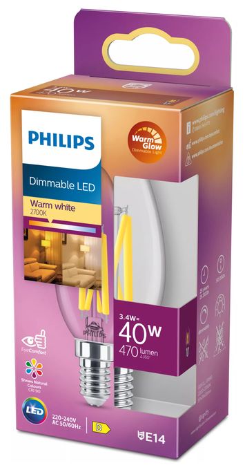 LED Lampe Kerze E14 EEK: D 470 lm entspricht 40 W Dimmbar 8719514324213 