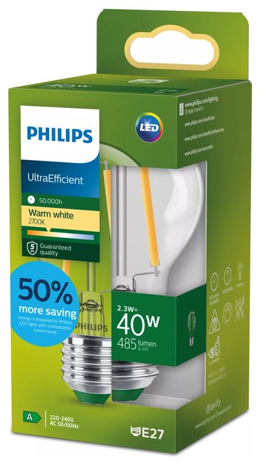 LED Lampe Tropfen E27 EEK: A 485 lm Warmweiß (2700K) entspricht 40 W 8720169187498 