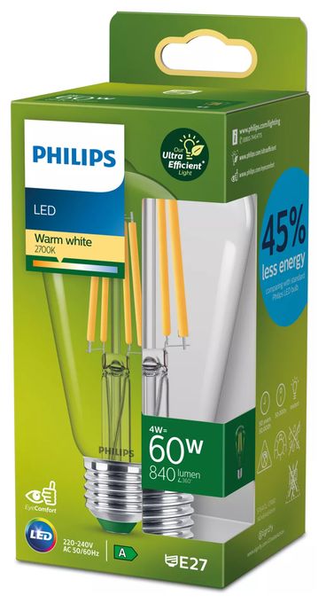 LED Lampe Tropfen E27 EEK: A 840 lm Warmweiß (2700K) entspricht 60 W 8720169202689 