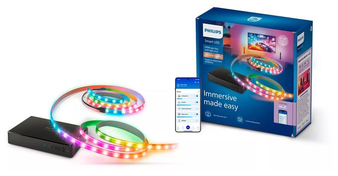 HDMI 2 Sync Box 8K mit Hintergrundbeleuchtung f. TV von 75"–85" 