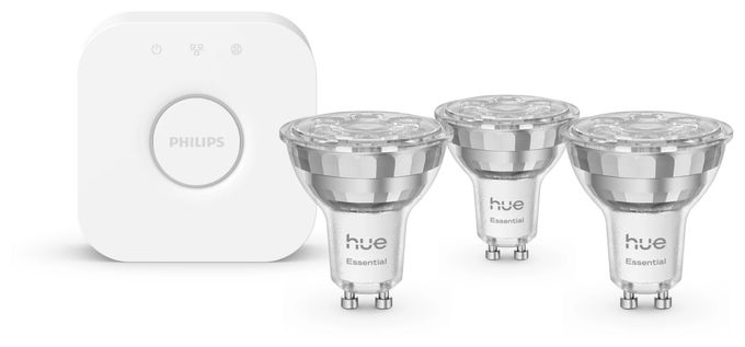 LED Hue Essential Kit: Bridge + 3 Essential GU10 