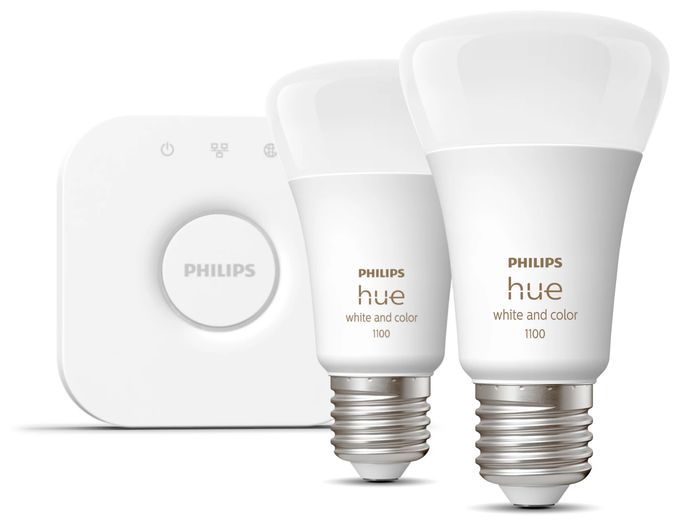LED Set für intelligente Beleuchtung Multi AC Hue White & Color Ambiance Starter-Set: E27 A60 Doppelpack 