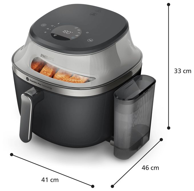 Heißluftfritteuse 7,2 l 2000 W  Series 5000 NA541/00 Dampf (Silber) 