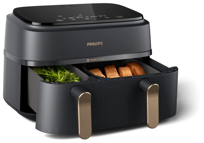 Doppel Heißluftfritteuse 9 l 2750 W  Series 3000 NA352/04 (Schwarz, Kupfer) 