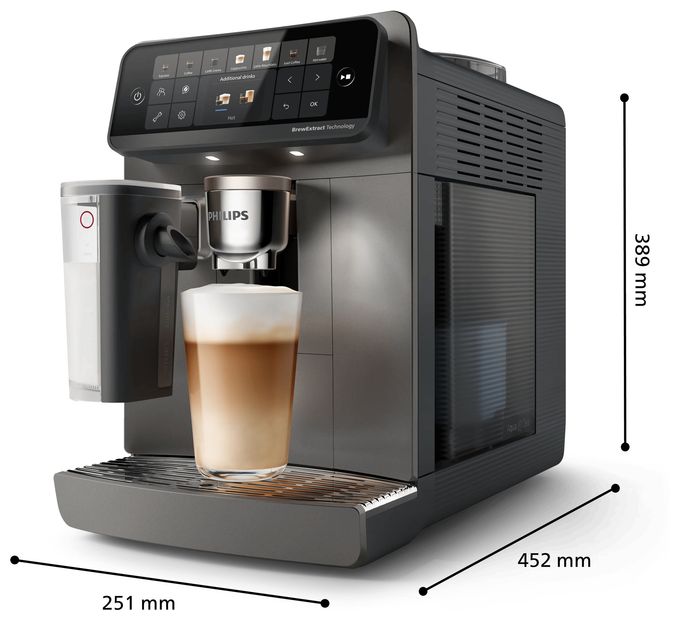 Kaffeevollautomat 15 bar 1,9 l 275 g (Cashmere Grey) Series 6000 EP6551/91 LatteGo Pro Aromis 
