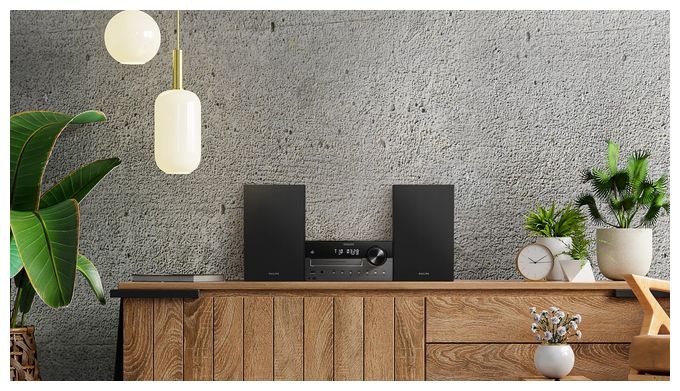 2 Kanäle Heim-Audio-Mikrosystem DAB, DAB+, FM 80 W Bluetooth (Schwarz, Dunkles Grau) TAM4505M2/12 